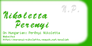 nikoletta perenyi business card